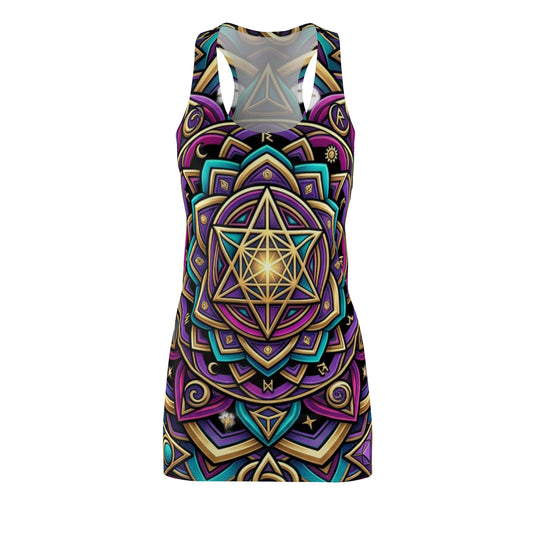 Mandala Sacred Geometry Racerback Dress — Vibrant Spiritual AOP