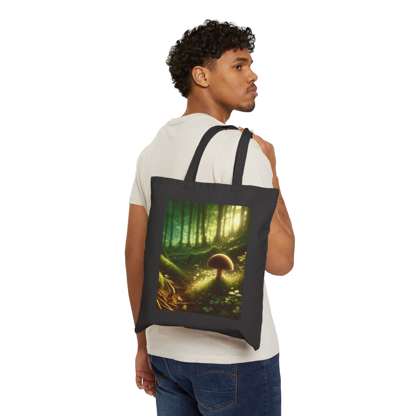Enchanted Forest Mushroom Cotton Canvas Tote Bag - Eco-Friendly Shopping & Gift Bag