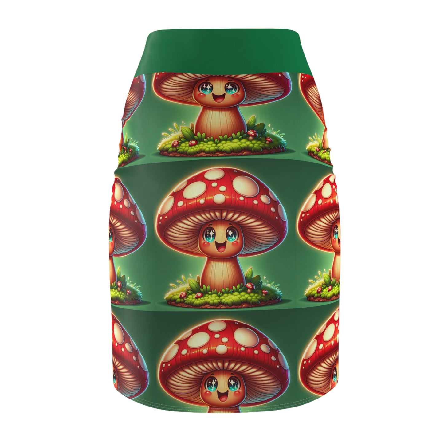 Whimsical Mushroom Women’s Pencil Skirt - Fun, Eco-Friendly Fashion for Nature Lovers