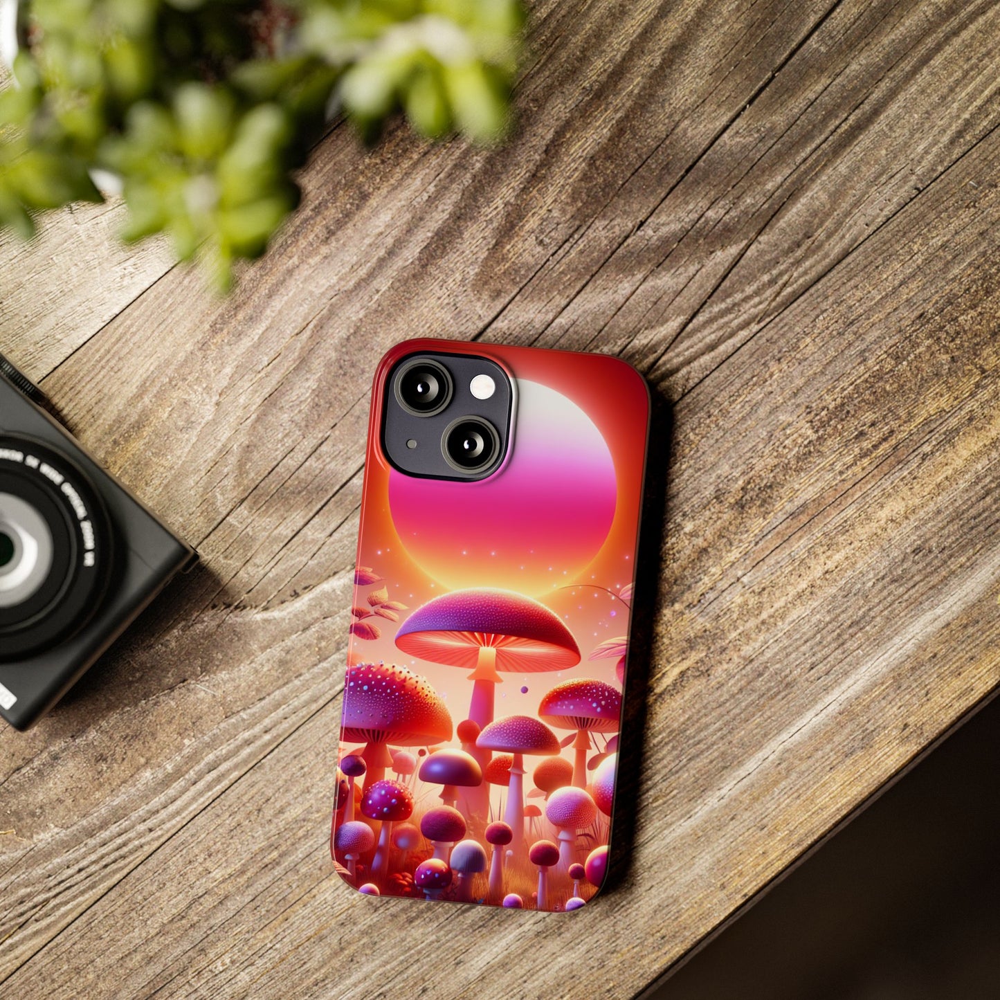 Vibrant Mushroom Slim Phone Case - Colorful Nature Design for Trendy Tech Lovers
