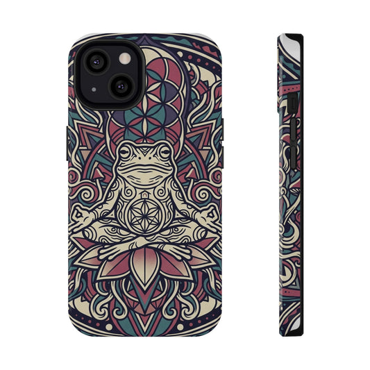 Meditative Frog Mandala Phone Case — Impact‑Resistant Protective Cover