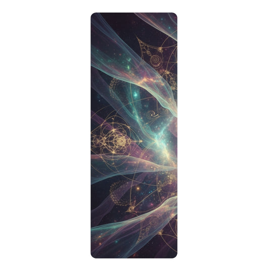 Mystic Galaxy Rubber Yoga Mat — Cosmic Mandala Non-Slip Exercise Mat