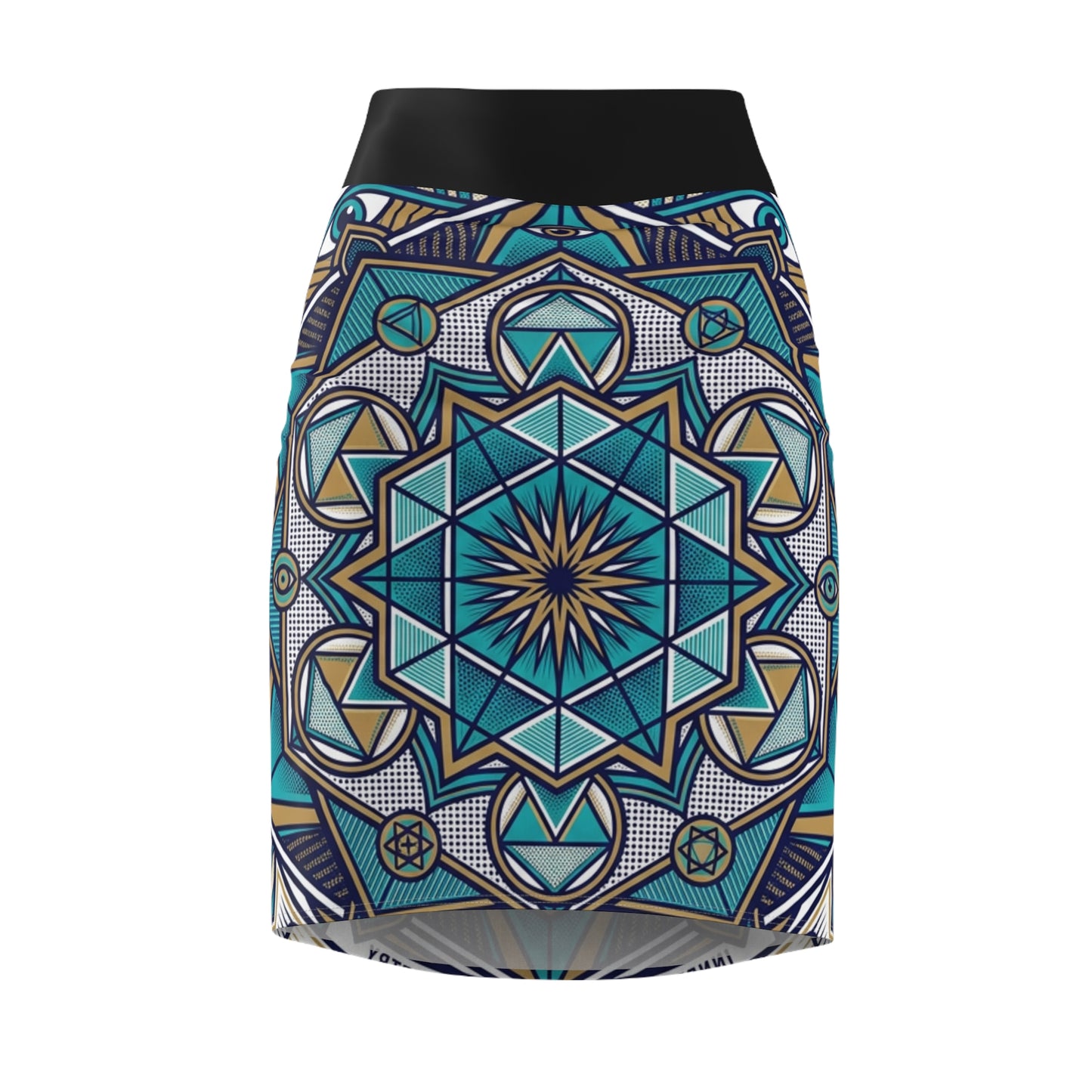 Mandala Pencil Skirt — Psychedelic Vision Boho Geometric Print
